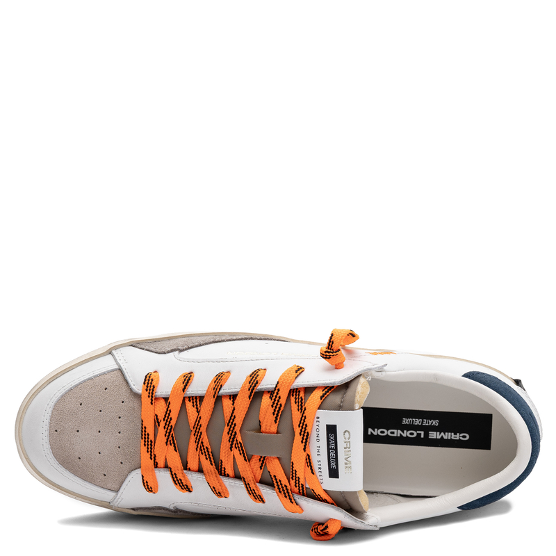 Crime London SK8 Deluxe Skórzane Sneakersy Męskie Białe 19100PP8.10