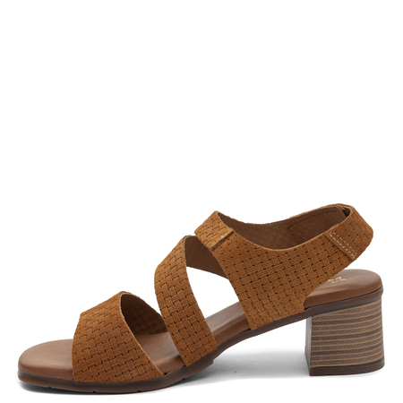 Maciejka Suede Sandals On Block Heel Brown E7401-29/00-1