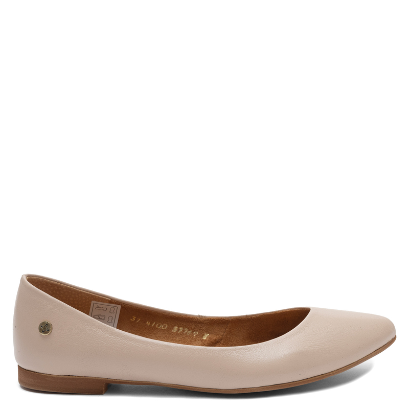 Maciejka Leather Classic Pointed Toe Ballet Flats Beige 4100W-08/00-8