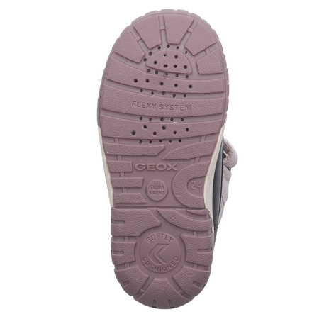 GEOX Botki dziecięce dziewczęce ocieplane na rzepy Black/Rose
