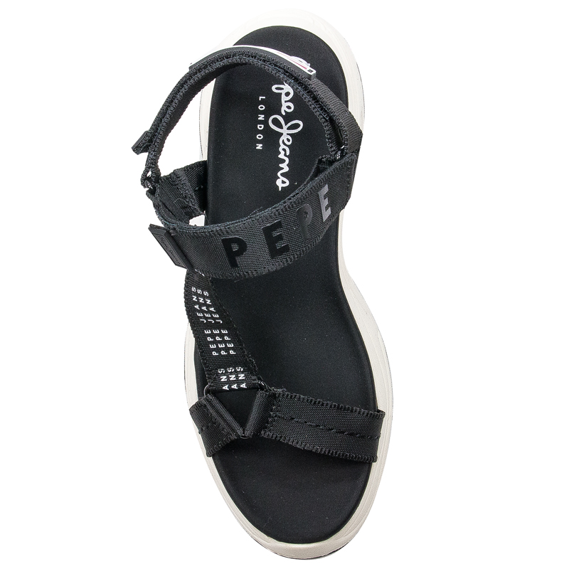 Pepe Jeans Black Grubo Logo Sandals
