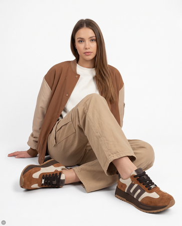 Filippo Skórzane Sznurowane Sneakersy Na Platformie Wielokolorowe DP7980-26-CA-BE