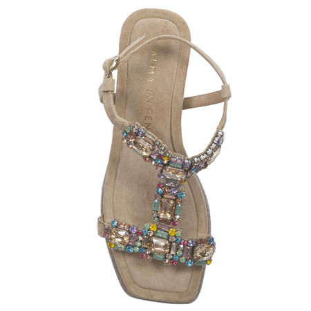 Alma En Pena Women's Suede Sand Beige Sandals