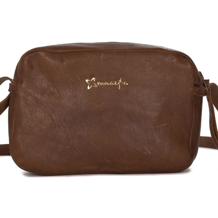 Maciejka Brown Leather Women's small Handbag