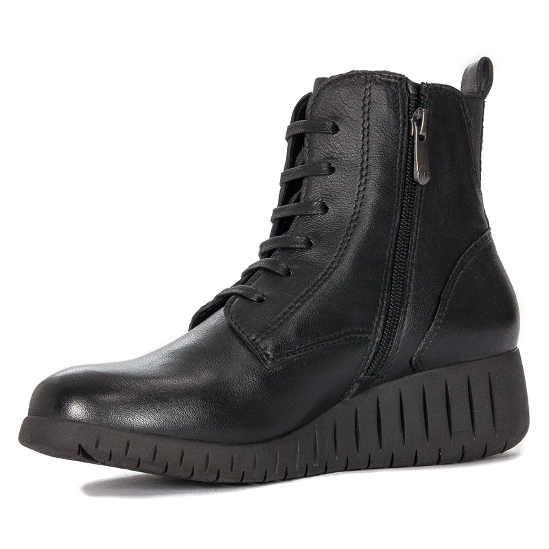 Marco Tozzi Botki damskie ocieplane Black Comb czarne