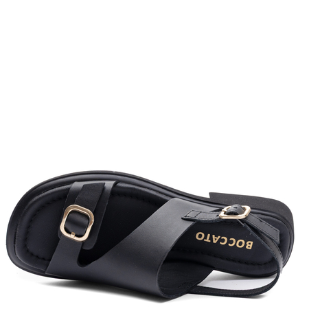 Boccato Genuine Leather Strappy Sandals Black 158-1019