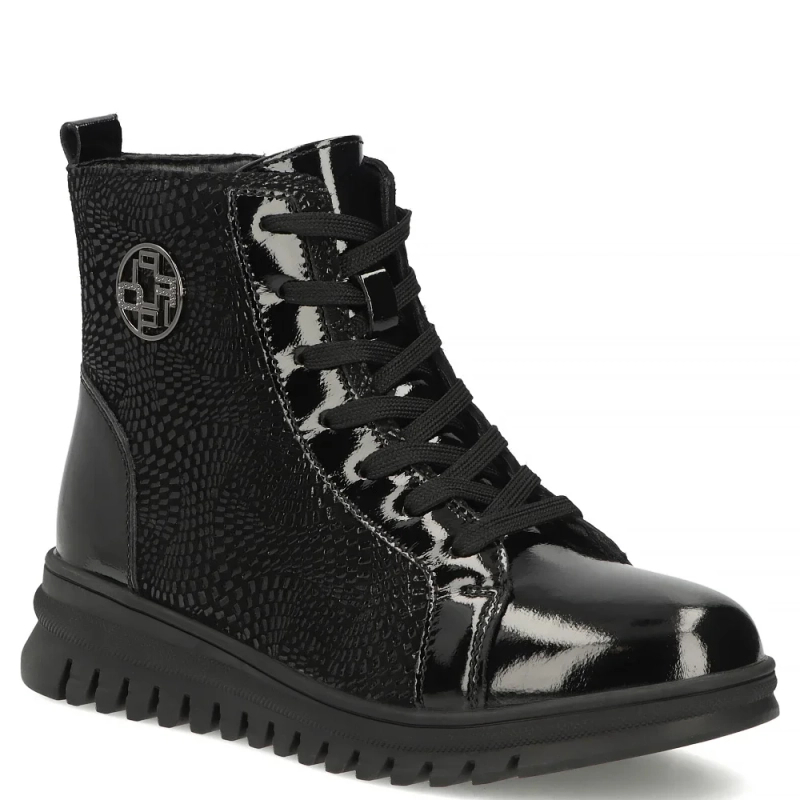 Filippo Black Leather Lace-Up Ankle Boots DBT8073-26-BLK-L