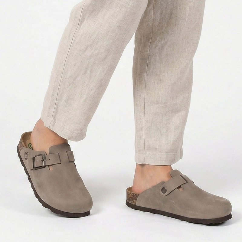 Dr. Brinkmann Leather Orthopedic Mules Closed Toe Beige 600132-08