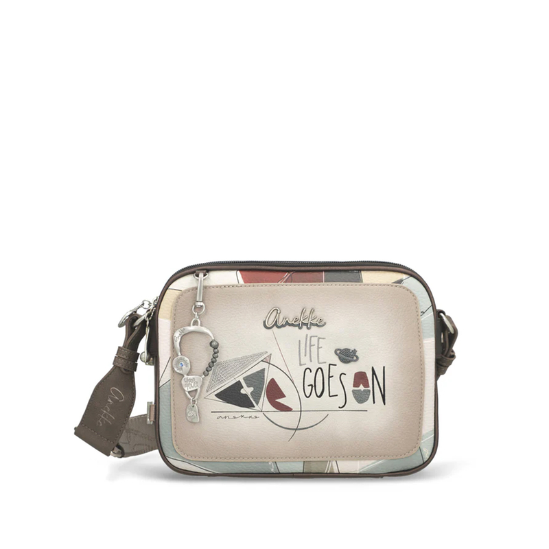 Anekke Women’s Crossbody Three-Compartment Bag Adjustable Strap Multicolor 42813-188
