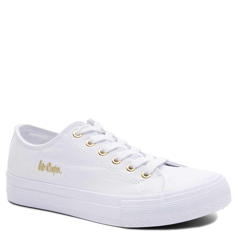 Lee Cooper Trampki ze Złotym Logo Białe LCW-26-02-4056L
