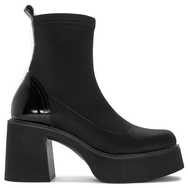 Botki damskie Venezia ROV skórzane Black Czarne
