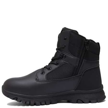 Calvin Klein Jeans Waterproof Lace-Up Boots Side-Zip Black V3X5-83190-BLACK