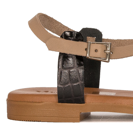 Maciejka leather women's panther sandals