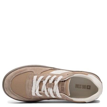 Big Star Zamszowo-Tekstylne Sneakersy na Grubej Podeszwie Beżowe TT274177-BEIGE