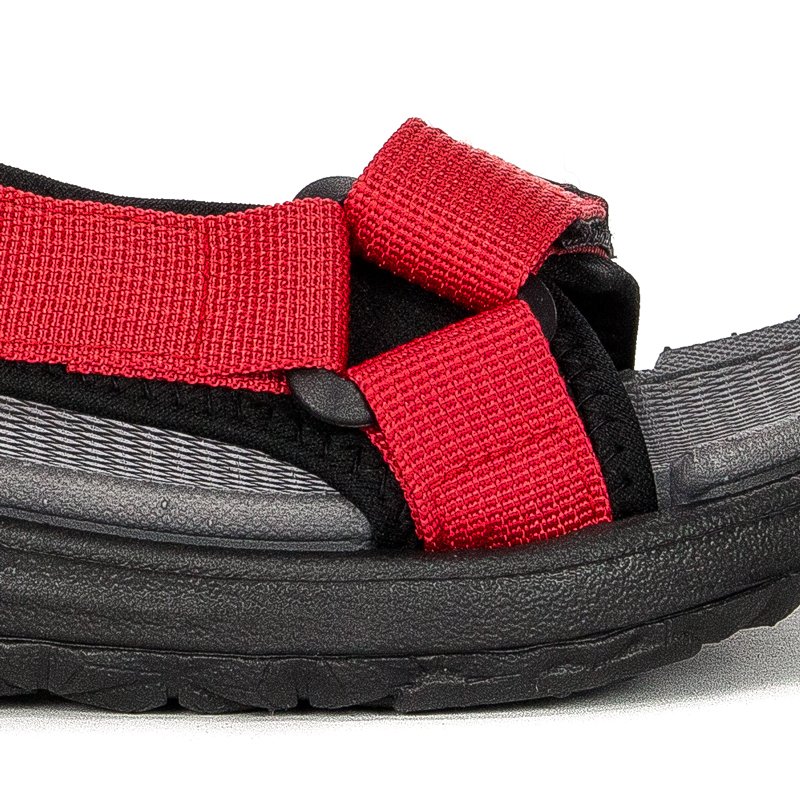 Lee Cooper Sandały damskie na rzepy Red Czerwone