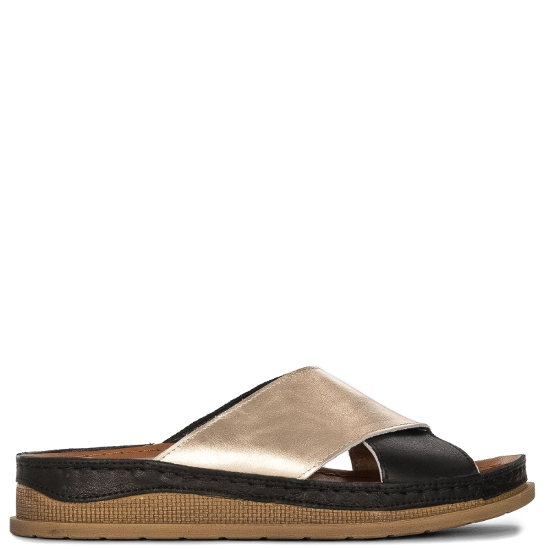 Maciejka Black Gold Women's Slides