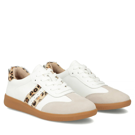 Filippo Skórzane Półbuty Damskie Biały Leopard DP7508-26-WH-LEO