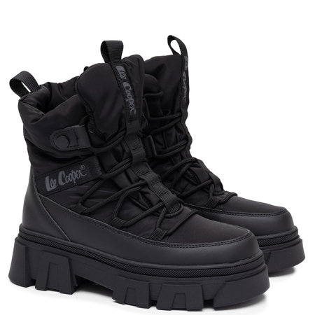 Lee Cooper Zimowe Ocieplane Botki Na Platformie Czarne LCJ-26-01-4628LA