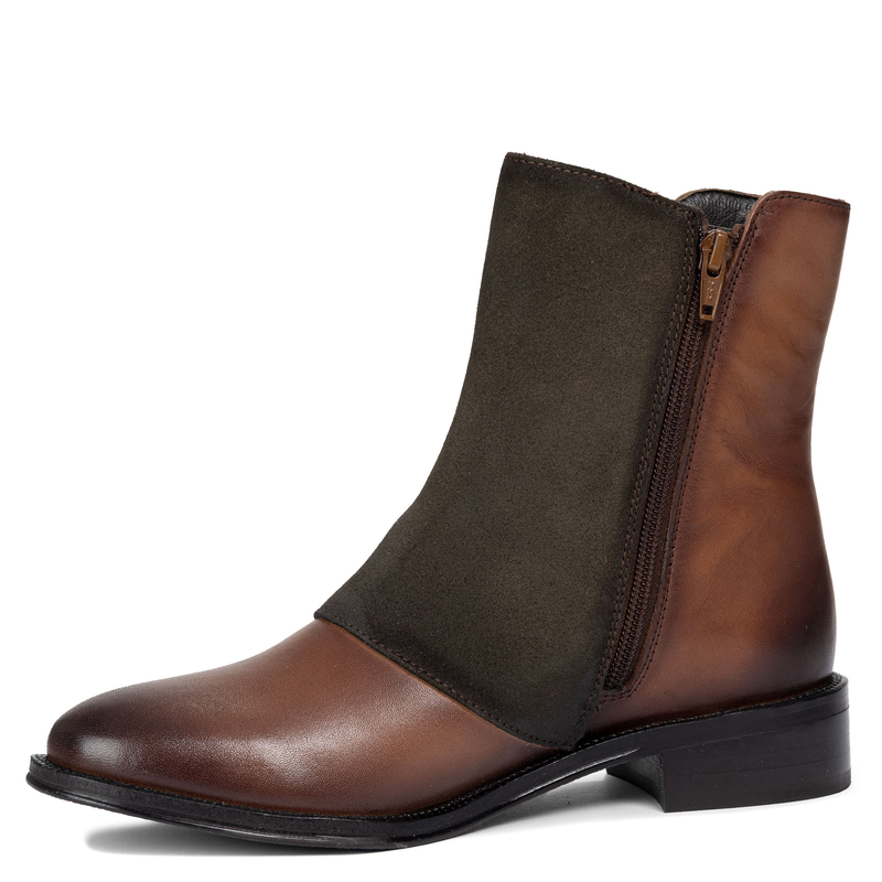 Maciejka Asymmetric Suede-Leather Ankle Boots Brown H7172-29/00-7