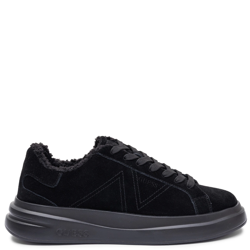 Guess Black Leather Men's Sneakers Insulated Black FMFEAL-LEM12-BLK