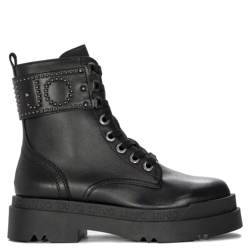 Liu Jo Women's Leather Platform Boots Black