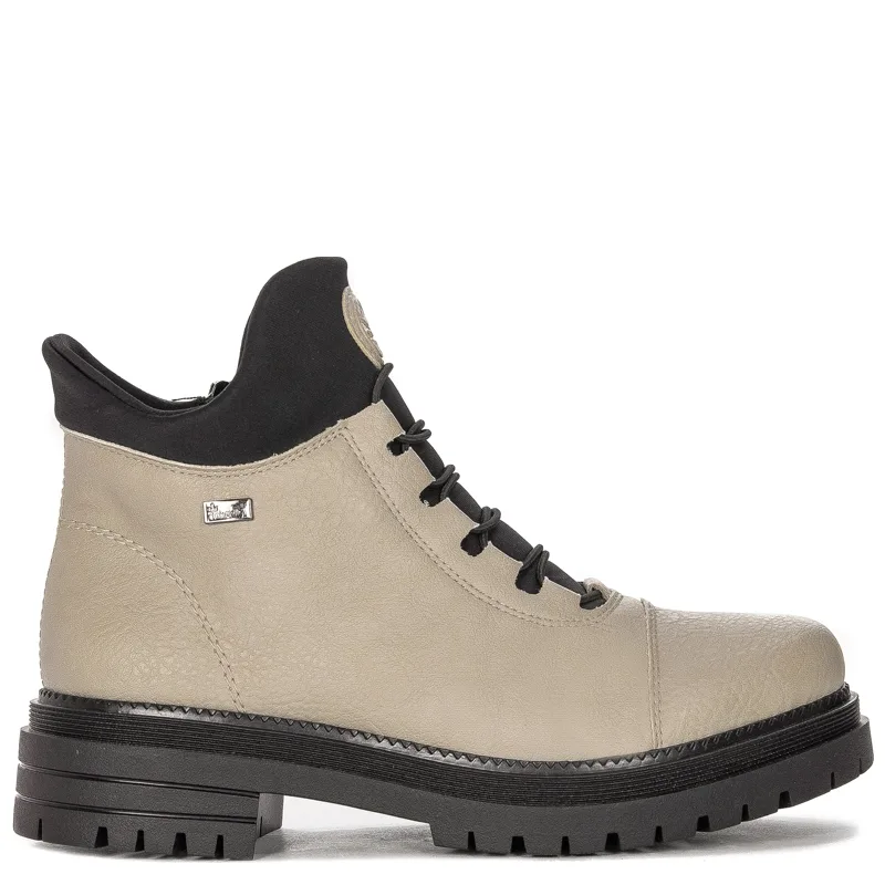 Rieker Comfortable Warm Laced Ankle Boots Beige Y3163-60-BE