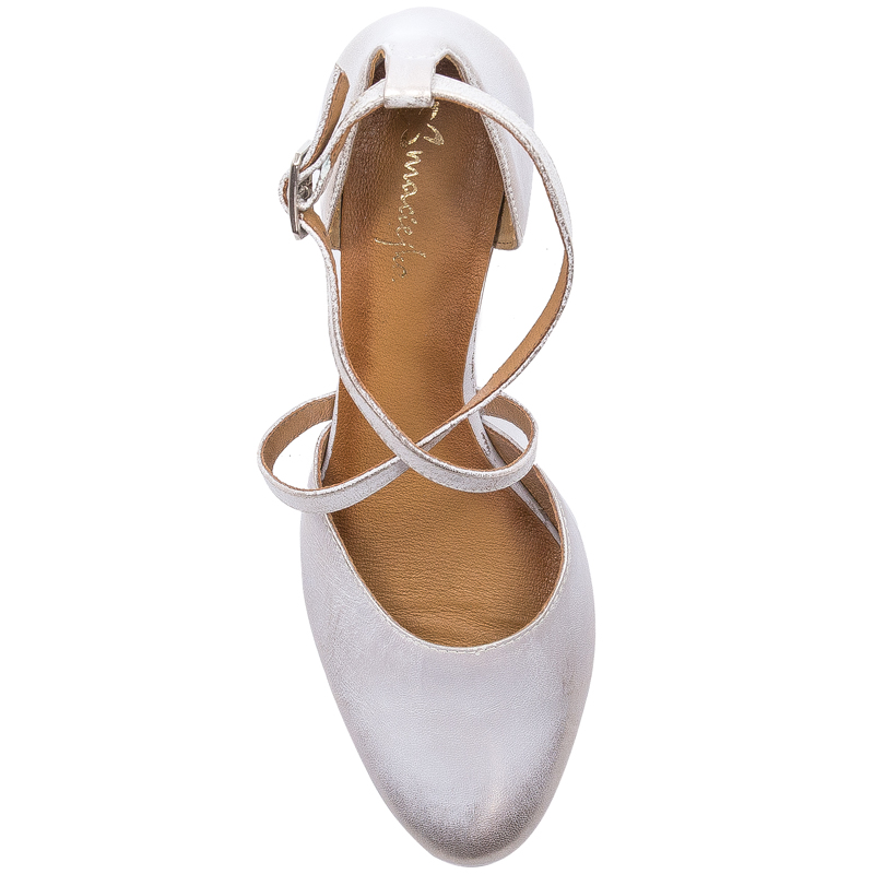 Maciejka Women's leather pumps Beige Gold