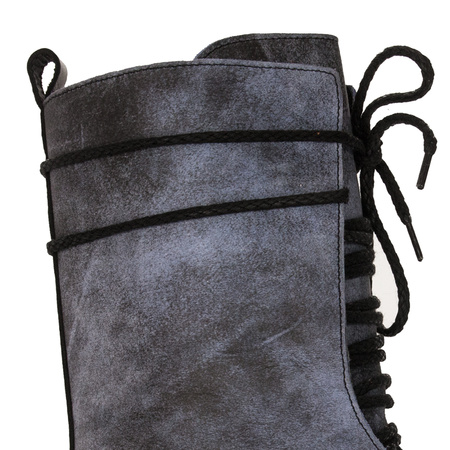 Maciejka 05693-06/00-3 Blue and Black Lace-Up Boots