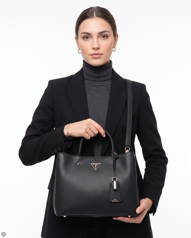 Guess Elegancka Klasyczna Torba Damska Pojemna Czarna HWBG6974060-BLACK