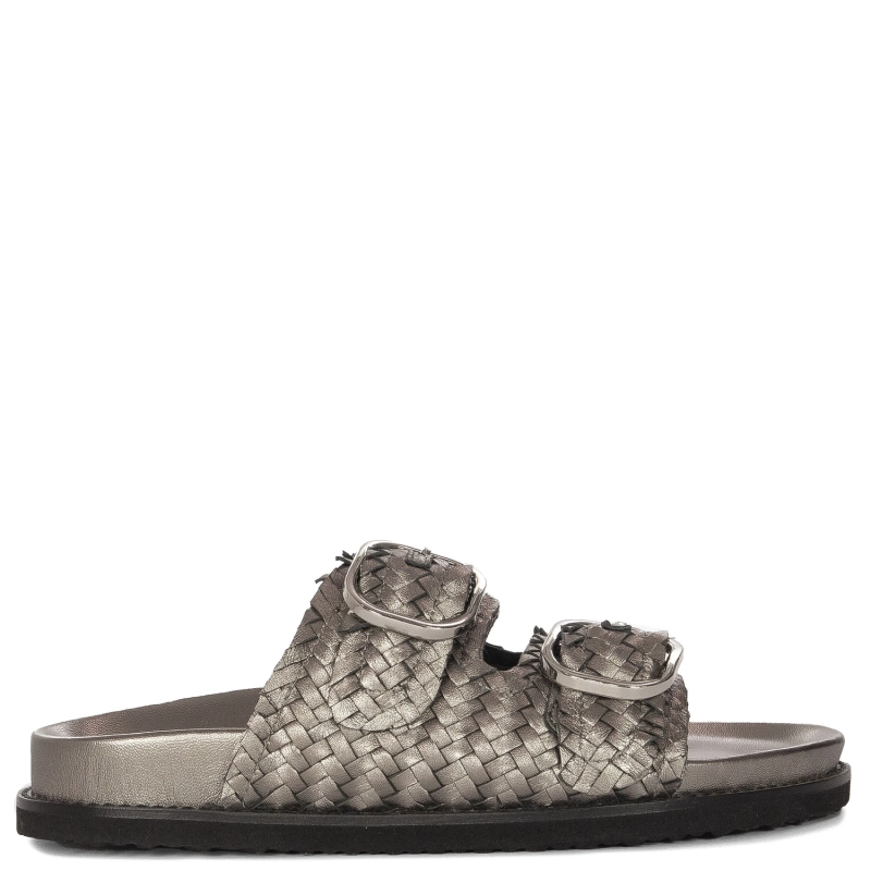 Inuovo Women's Leather Flip-Flops Silver