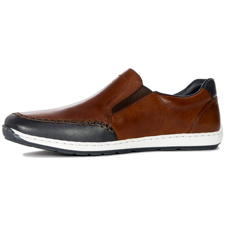 Rieker Men's slip-on low shoes brown brązowe