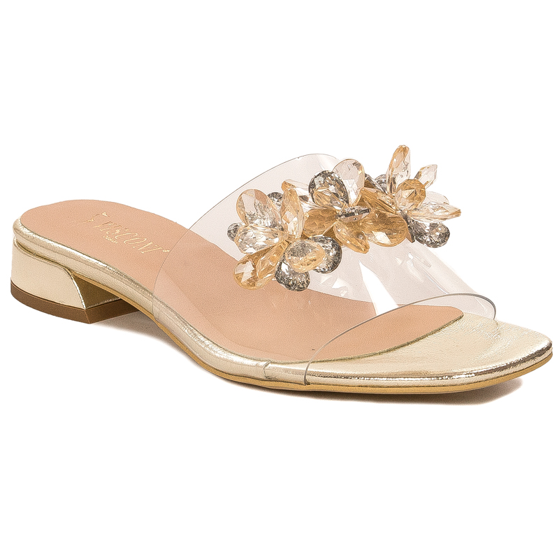 Visconi Women's leather Gold Slides