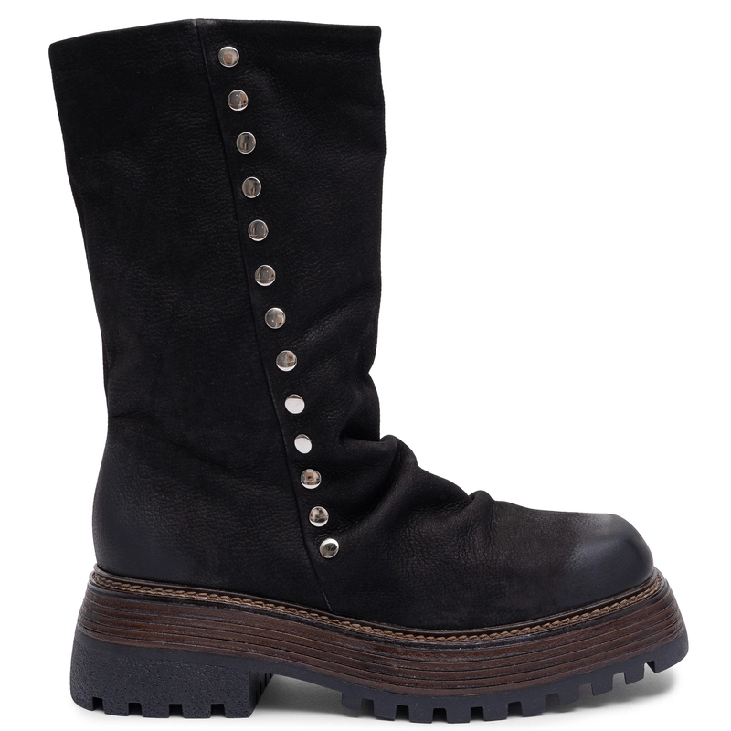 Maciejka Women's Leather Ankle Boots Platform Black 07595-01/00-8