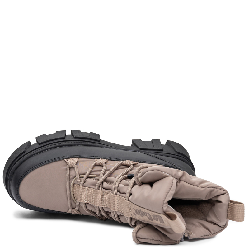 Lee Cooper Women Insulated Platform Snow Boots Lace-Up Ankle Boots Beige Black LCJ-26-01-4629LA