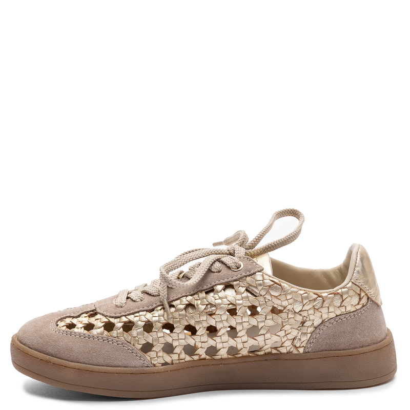 Gioseppo Skórzane Sneakersy Ażurowe Złote 78649-IJEBU-GOLD