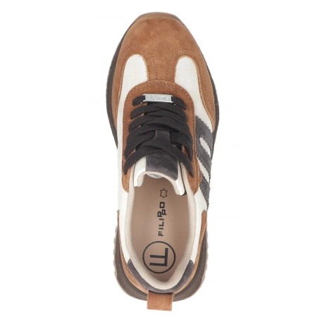 Filippo Skórzane Sznurowane Sneakersy Na Platformie Wielokolorowe DP7980-26-CA-BE