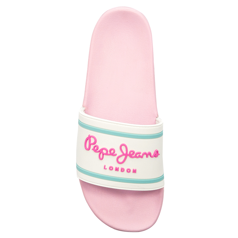 Pepe Jeans Women's Slippers White Slider Logo Girl