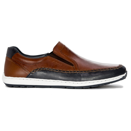 Rieker Men's slip-on low shoes brown brązowe