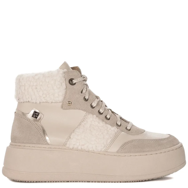 Maciejka Beige Lace-Up warmed Boots