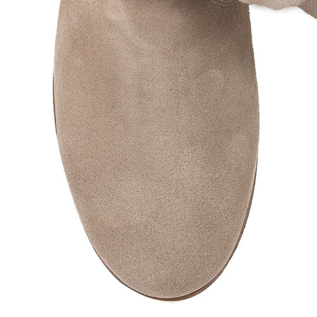 Maciejka Velour Slip-On Knee-High Boots Beige 05057-04/00-6