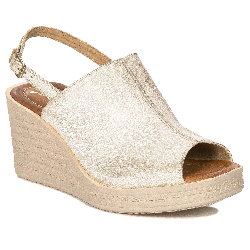 Maciejka Women's Sandals On Heel Beige & Gold