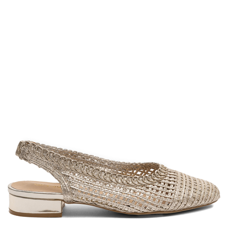 T.Sokolski Woven Openwork Gold Flat Slingback Loafers SR-L26-147-GOLD