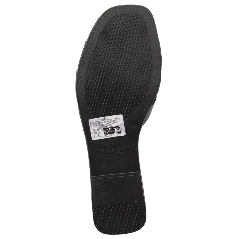 Guess Klapki damskie skórzane Black czarne