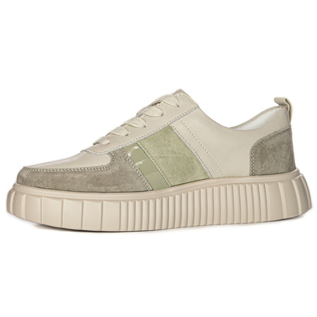 Filippo Półbuty Sneakersy damskie skórzane Beige Beżowe