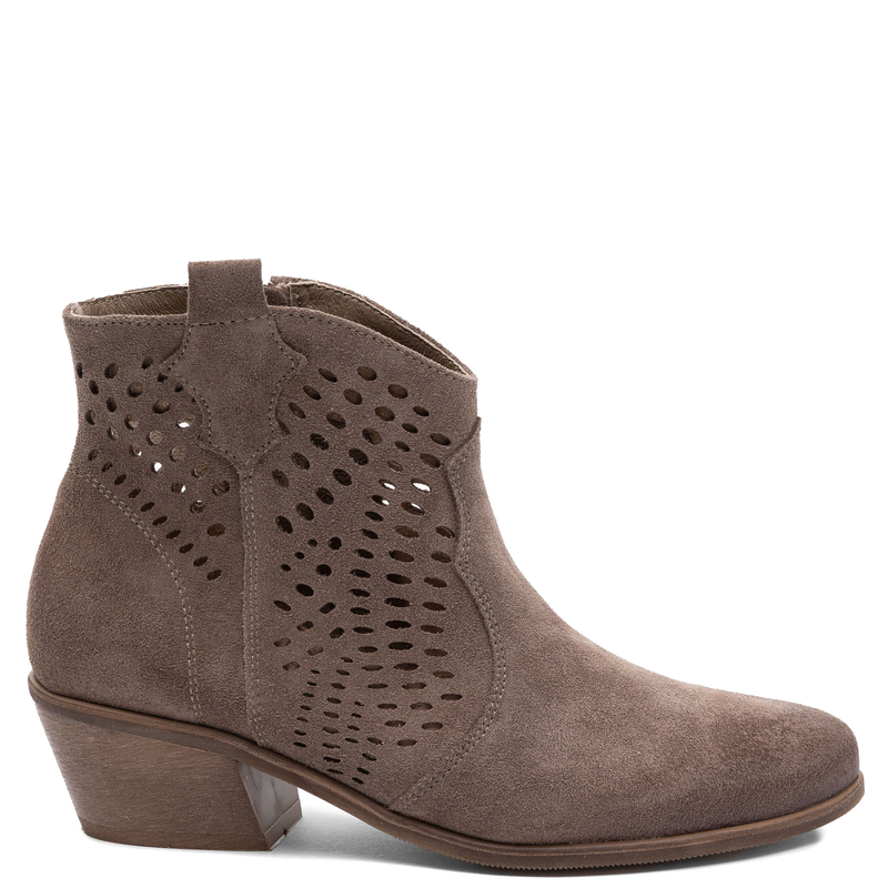 Maciejka Leather Ankle Boots Openwork Suede Brown 1525-ALMOND-WEL