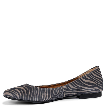 Maciejka Suede Ballerinas Almond Toe Beige-Black 4100W-01/00-8