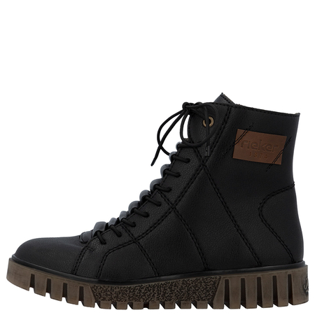Rieker Wygodne Ocieplane Botki Damskie Czarne Y3421-00-BLK