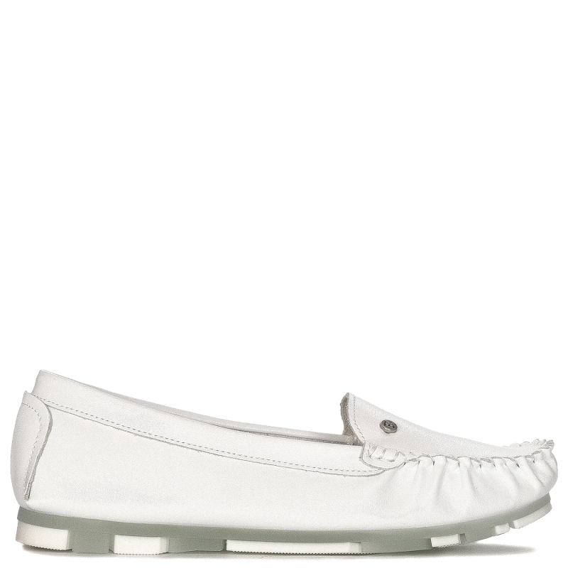 Filippo Leather Women's White Moccasins