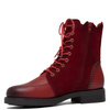 Maciejka Leather Lace-Up Ankle Boots Flat Heel Red A7155-08/00-7