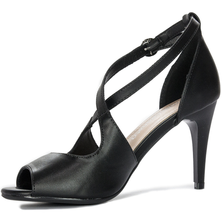 Sergio Leone women's sandals on a high heel Black PU